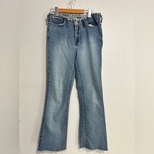 Y2K Parasuco Light Blue Faded Flare Jeans